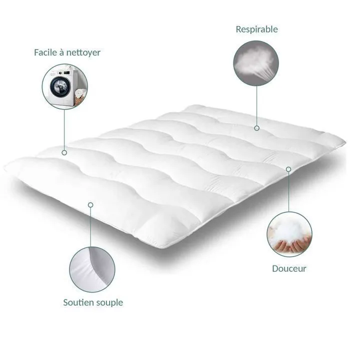 Surmatelas - Sampur - Nuage - 140 x 190 cm - Confort Moelleux - Anti-acarien-1