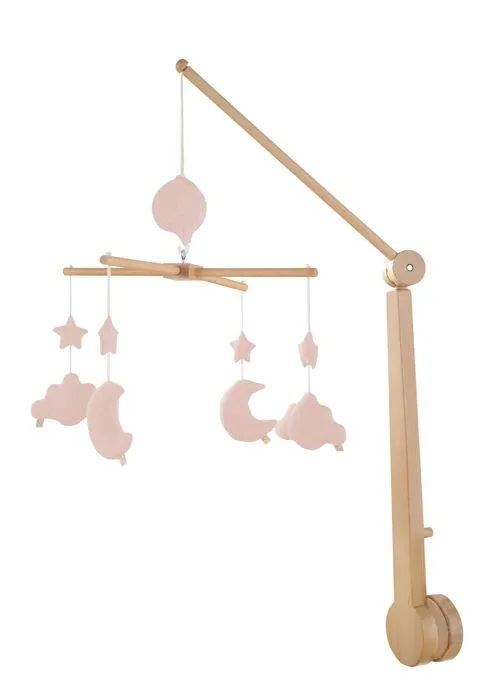 Mobile musical bébé en bois avec 4 jouets-0