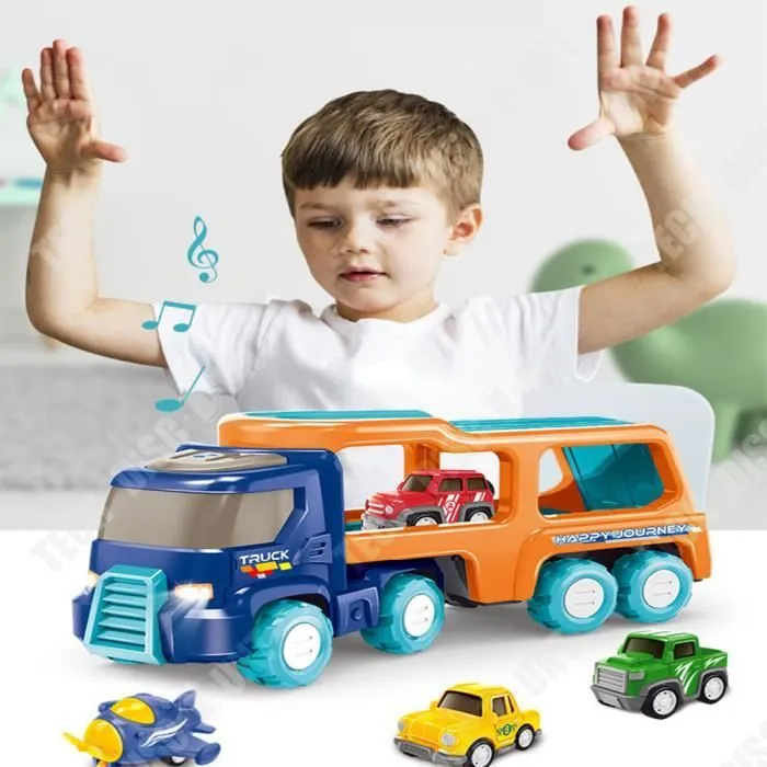 TD® Jouets voiture conteneur Stockable Enfants Grande Plastique Modèle de véhicule d'ingénierie de simulation Jouets pour garçons-1