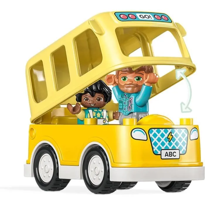 LEGO® DUPLO 10988 Le Voyage en Bus, Jouet Éducatif pour Développer la Motricité Fine, Enfants 2 Ans-2