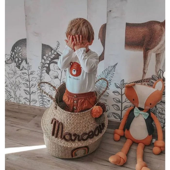Peluche géante en coton Renard Orange Taille Unique-4
