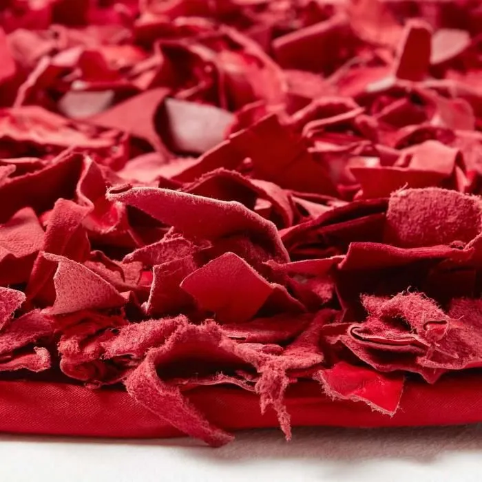 Tapis Shaggy Cuir Dallas Rouge 150 cm Round-3