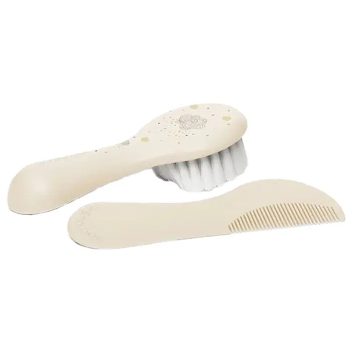 Set de brosse et peigne - SUAVINEX - Blanc - Dès la naissance - Poils synthétiques-0