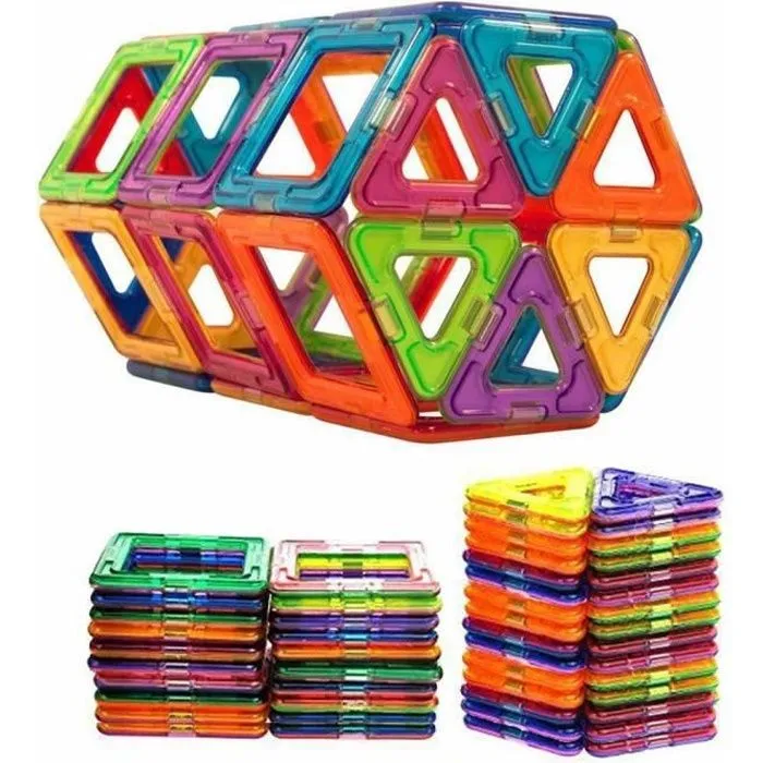 50pcs Jouets de 3D magnétique briques bricolage blocs de construction, ensemble de jouets éducatifs pour les enfants-0