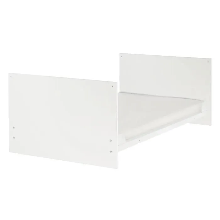 ROBA Lit Bébé Évolutif Anton 70x140 cm - Réglable sur 3 Hauteurs - Coins de Transformation Inclus - Bois Blanc-3