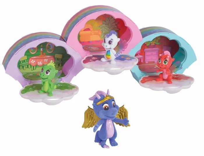 Simba - 105951022 - Safiras Lot de 3 boites a emboiter Motif Dragon Arc-en-Ciel 1 Figurine speciale a partir de 3 Ans-0