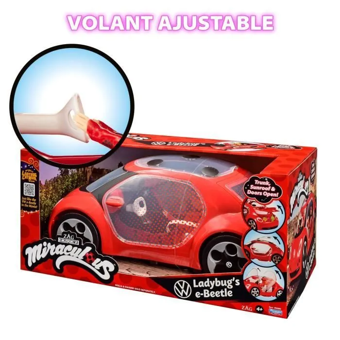 Voiture Miraculous Ladybug - Volkswagen e-Beetle de Ladybug - Bandai-4