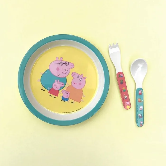 Coffret repas Peppa Pig Petit Jour Paris Multicolore - PETIT JOUR - Coffret repas - Jaune - Melamine - 6 mois-3