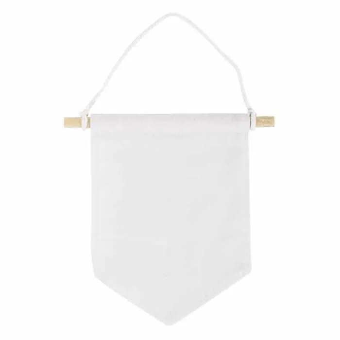 Fanion de tissu à suspendre, blanc naturel, 14x14cm, 3 pièces-2