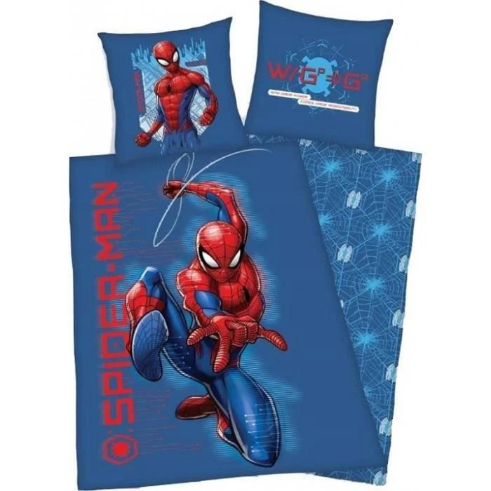 Housse de couette enfant 140x200 cm Spiderman Marvel 100% coton