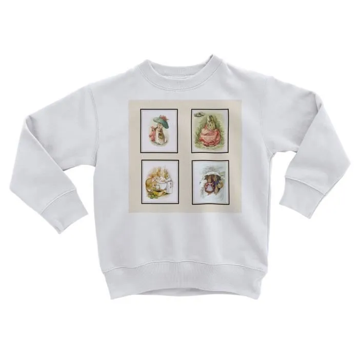 Sweatshirt Enfant Famille Lapin Petter Rabbit Illustration Enfant Beatrice Potter-0