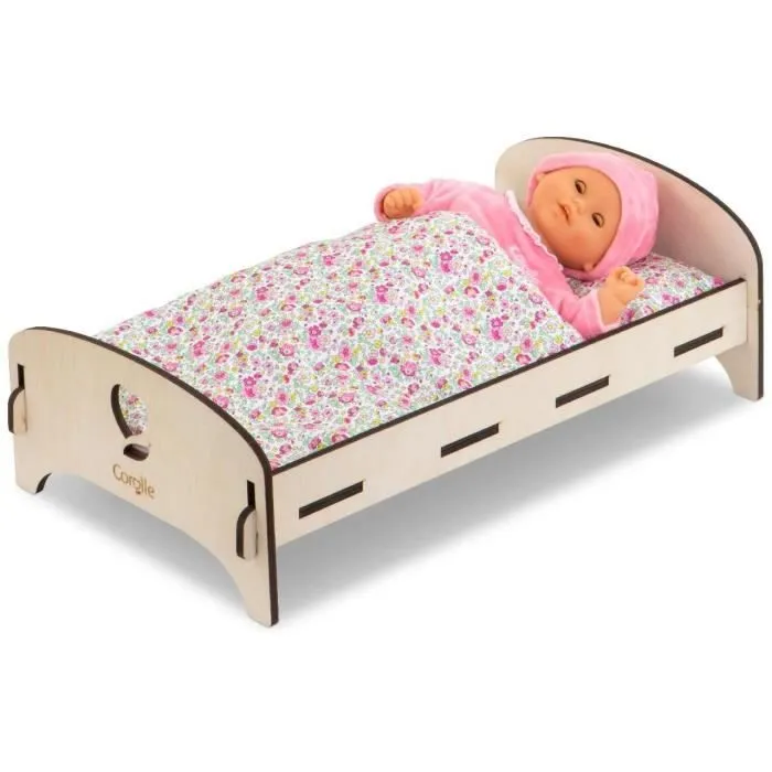 Lit en bois pour poupon et poupée 30 et 36 cm - COROLLE-1
