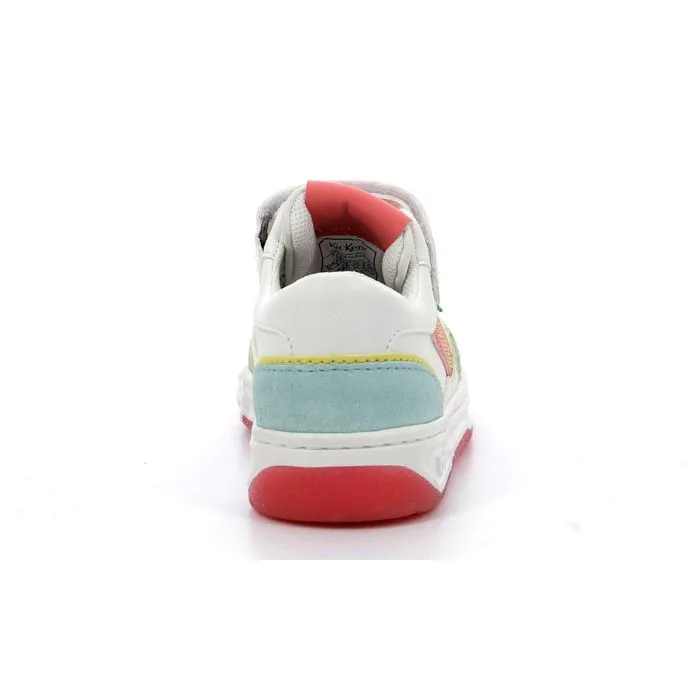 KICKERS Baskets basses Kouic Blanc bleu clair rose-2