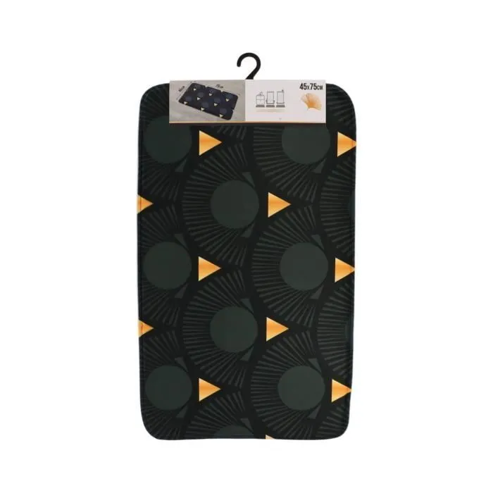 TENDANCE - Tapis de salle de bain en Microfibre 45 x 75 cm déco Gingko-0