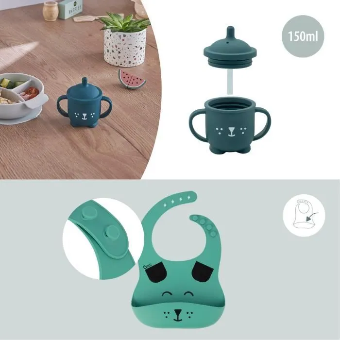 Babymoov Coffret Repas 15-24 m LEARN'ISY, 1 Bol, 1 Tasse, 1 Bavoir, 1 Cuillère, Chien-3