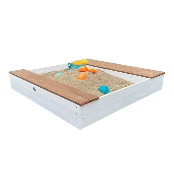 Bac à sable avec Bassin et Espace de Rangement - AXI Evy - Blanc, Brun - Pour Enfant à partir de 3 ans-0