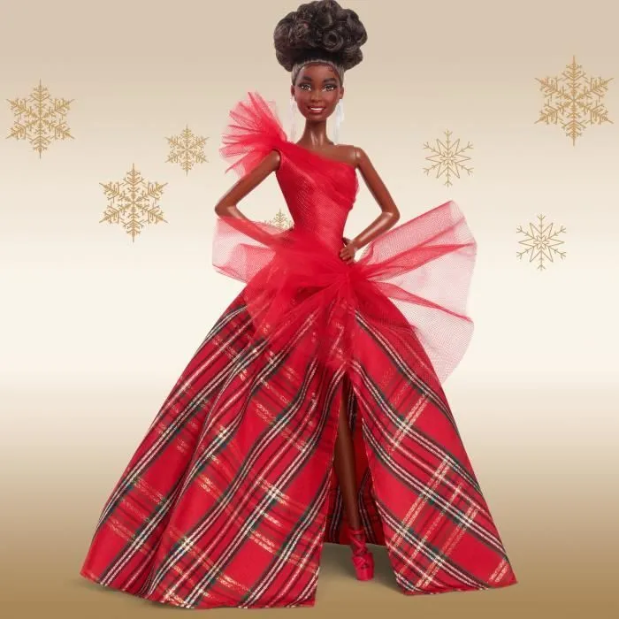 BARBIE Poupée joyeux noël brune HRM62-4