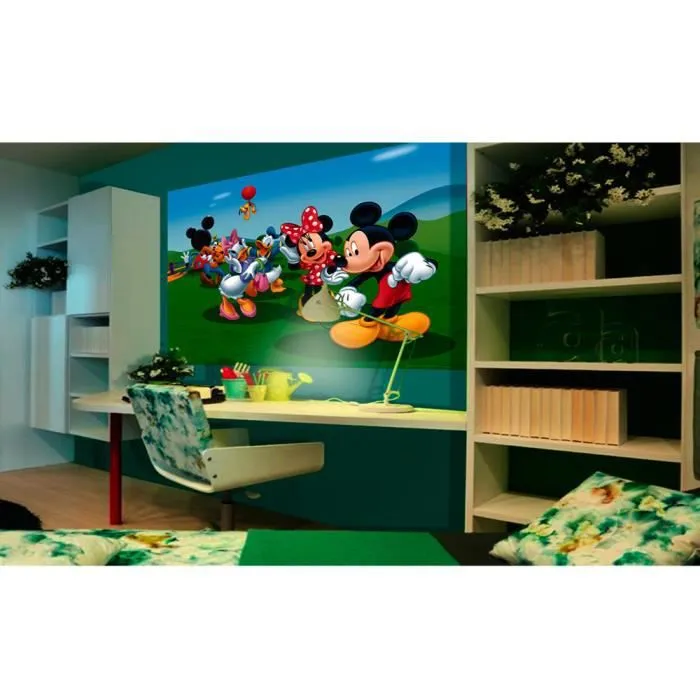 Poster XXL - DISNEY - La Maison de Mickey - H 115 x L 160 cm - Décoration murale - Noir-2