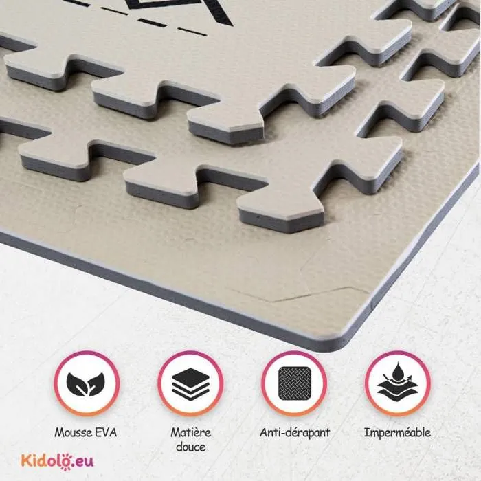 Tapis d éveil et jeux Enfant Puzzle Tribal - 120 x 180 cm - Géant - Mousse EVA sûre et durable - Kidolo-2