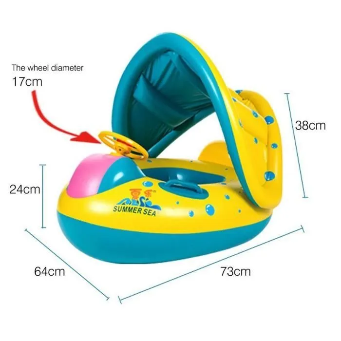 Bouée Bébé Flotteur Gonflable - Multicolore - Pour Enfant de 7 Mois à 4 Ans - Accessoire de piscine-2