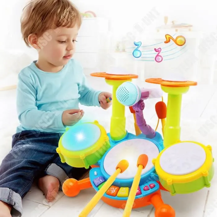 TD® Jouet de tambour pour enfants débutant tambour à main bébé bébé instrument de musique tambour battant jouets pour enfants-3