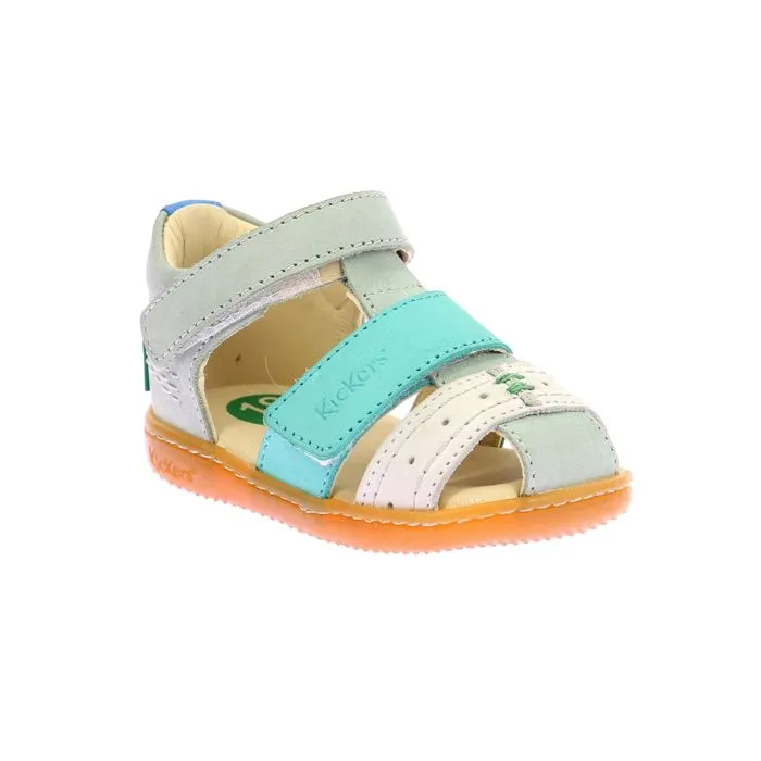 Sandales - KICKERS - Kick Bazar - Cuir - Vert - Enfant Garçon-1