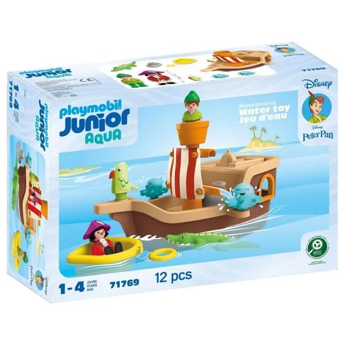 PLAYMOBIL Junior 71769 Peter Pan et bâteau pirate, Disney, 12 pièces, Dès 12 mois-0
