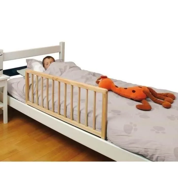 Barrière de Lit Nidalys Bois Naturel 120 CM Norme BS - Sécurité pour Bébé-4