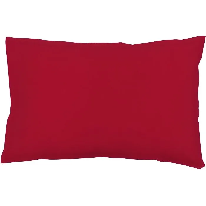 Taie d'oreiller - Coton - 50x70 cm - Rouge - 57 fils/cm² - Lavable en machine-0