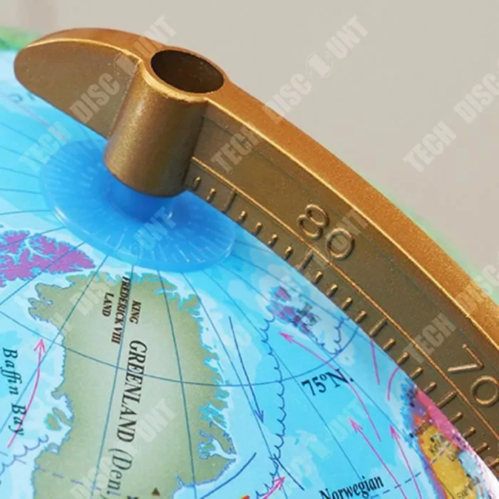 Globe Terrestre - TECH DISCOUNT - HD Plastique - 30 cm - Support Métal - Démonstration Éducative-1