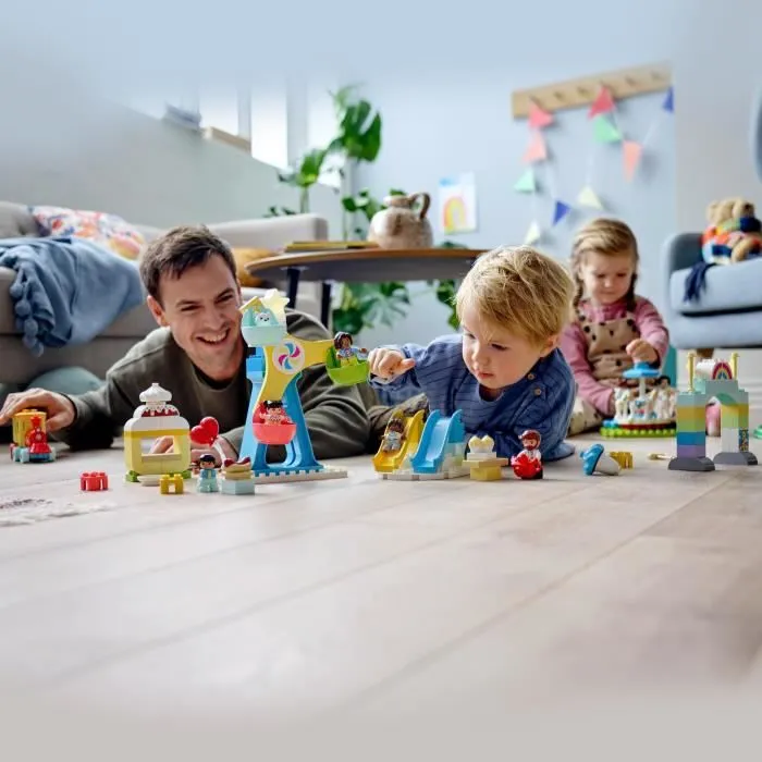 LEGO® 10956 DUPLO® Town Le parc d’attractions Jouet Enfant 2+ ans avec Train, Carrousel et Grande Roue-3