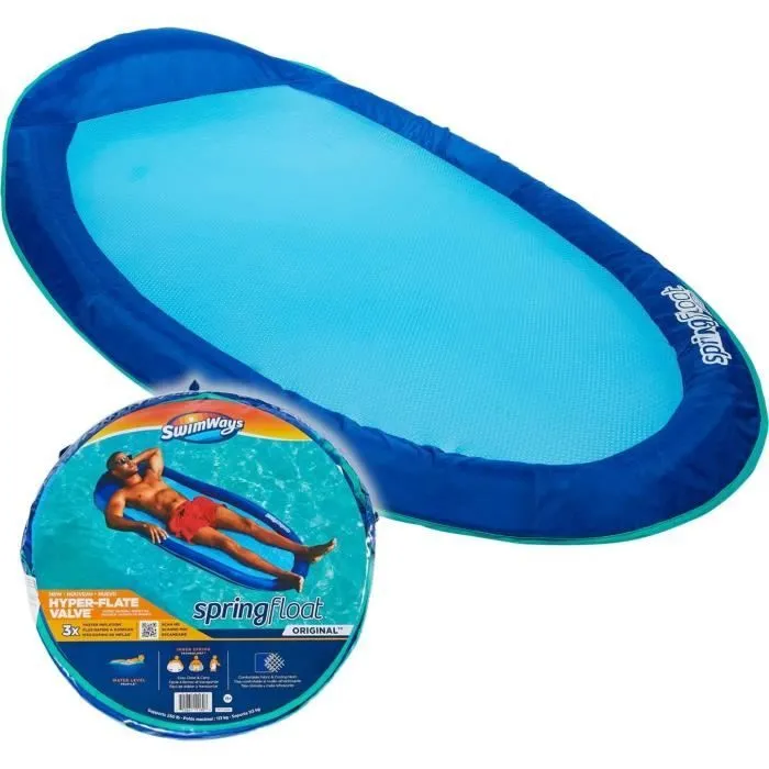 SWIMWAYS - SPRING FLOAT ORIGINAL NEW VALVE - bouée gonflable et tissu - matelas de piscine transportable - Modèle Aléatoire-0