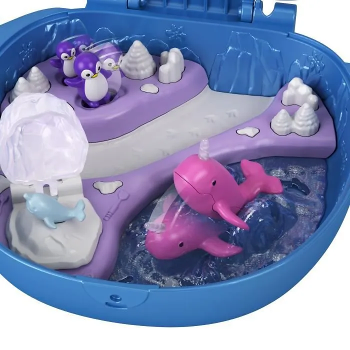 Coffret Univers Le Voyage en Arctique - POLLY POCKET - 5 surprises, 2 micro-figurines et autocollants-2