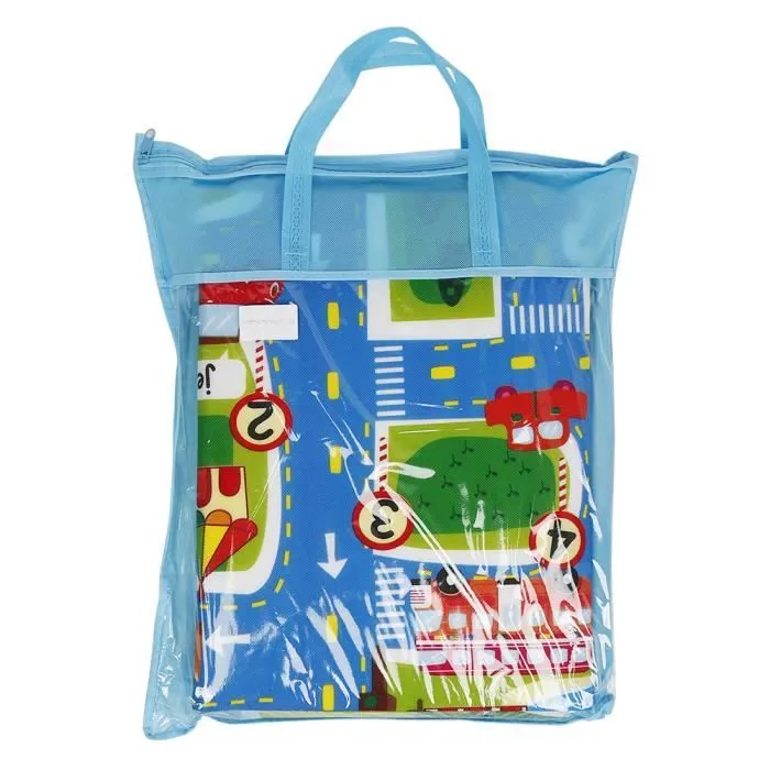 Tapis de Jeu Rectangle Géant Circuit Voiture de Course Cadeau pour Bébé Enfant Tapis Pique-nique - LARATHY-3
