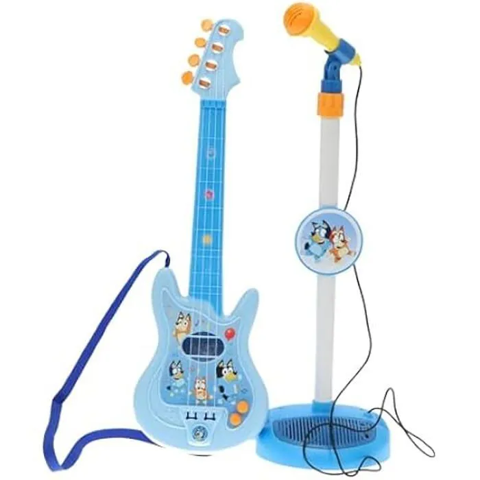 Jouet musical - CLAUDIO REIG - Bluey - Micro et Guitare - Bleu - 3 ans - Intérieur - Piles - Enfant - Mixte-0