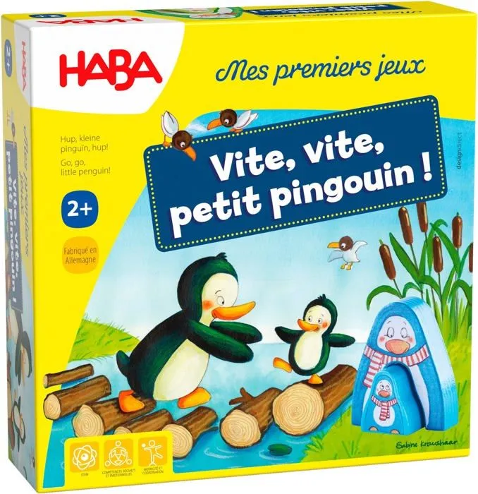 Table activite - jouet d'activite Haba - 307059 - Premiers, Vite Petit Pingouin societe Enfant-Jeu de de-2 ans-, , Colore-0