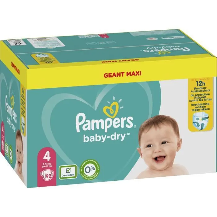 Pampers Baby-Dry Taille 4, 92 Couches-2