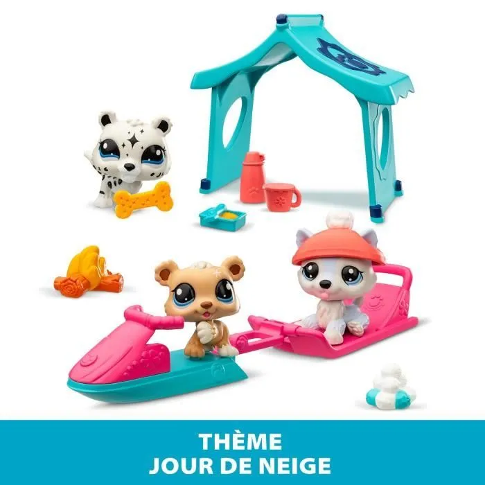 Pack à thème 3 Pets - BANDAI - Littlest Pet Shop Neige - Animaux et accessoires-2