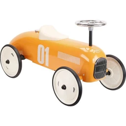 Porteur voiture vintage en métal orange - Vilac - Idéal pour les enfants de 18 mois à 2 ans-0