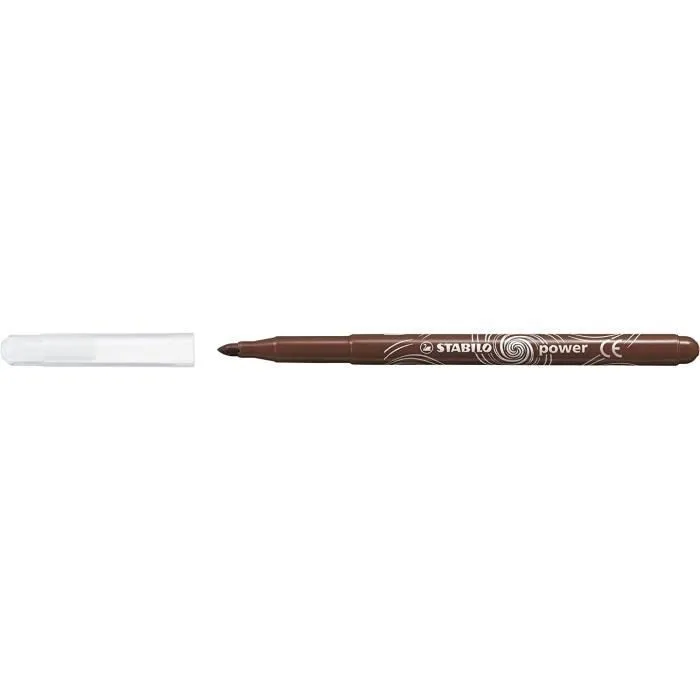 Feutres de coloriage - STABILO - Power - Marron - Lot de 12 - Pour enfants à partir de 3 ans-1