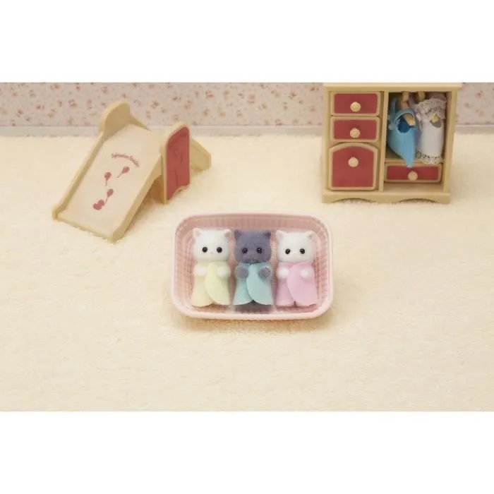 SYLVANIAN FAMILIES - Triplés chat persan - Mini-univers - Rose - Pour enfant - 3 ans et plus-1