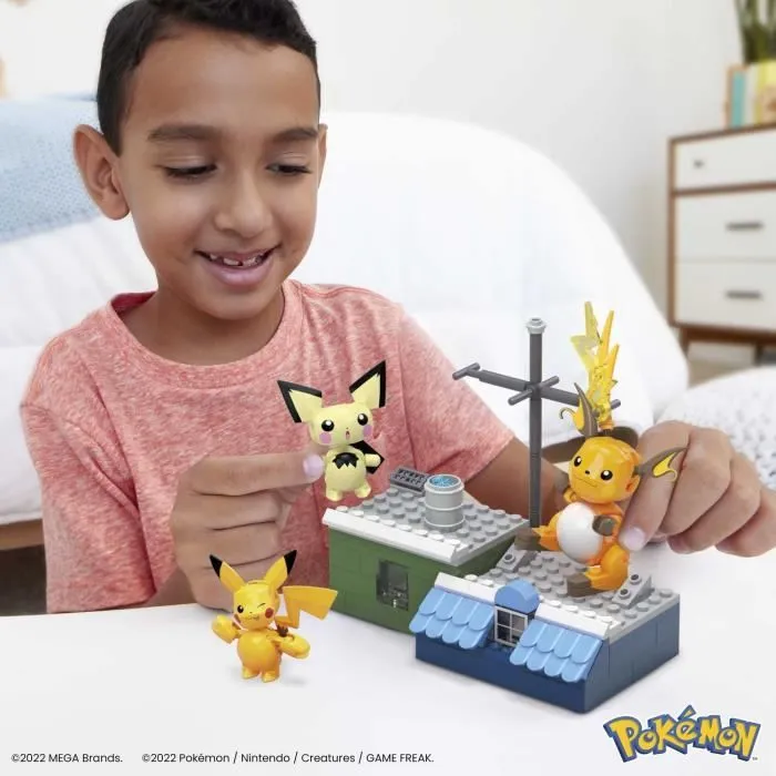MEGA Pokémon-Coffret de construction Pikachu-Coffret avec 3 figurines articulées (160 pièces) pour enfants HKT23-6