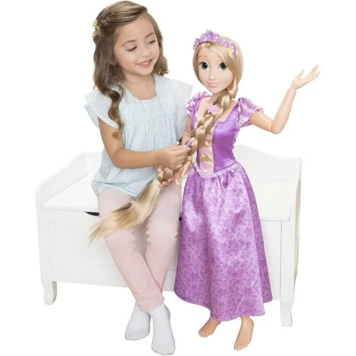 Poupée géante - DISNEY PRINCESS - Raiponce - 80 cm - Accessoires de coiffure inclus - Mixte-2