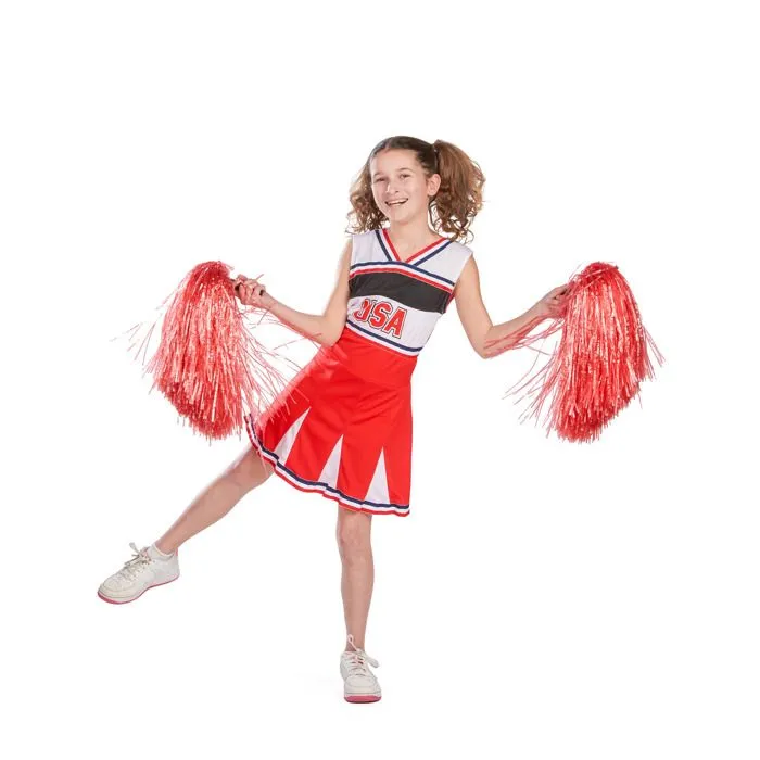 Déguisement Fille - Pom Pom Girl USA - Rouge - Sport - Enfant-4
