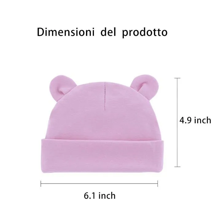 Cm-kid - 600A623901 - Chapeau Oreilles d'ours Enfant et Fille Coton Mignon Chapeau Tricote Enfant Fille, Violet Clair.-3