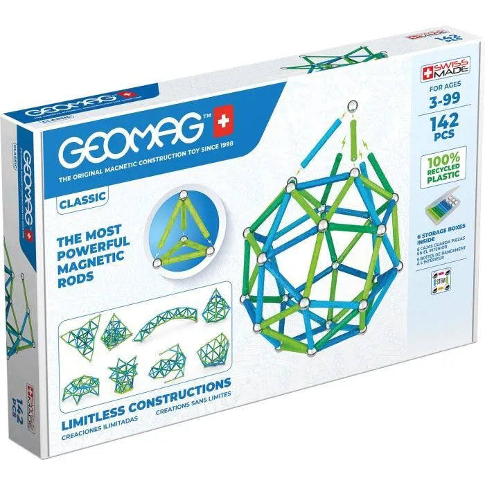 Geomag - Jeux de Construction Magnétique pour enfants - Collection Green Classic 142 pièces-1