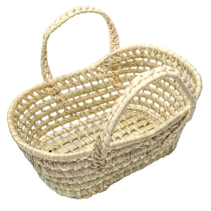 Jouet couffin poupée 35cm en fibres naturelles-0