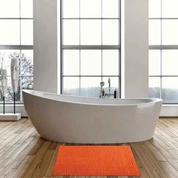Tapis de bain Microfibre CHENILLE - MSV - 40x60cm - Orange-2