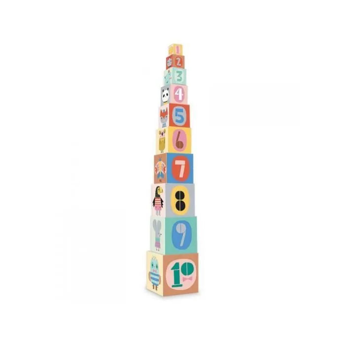 Cubes gigognes Vilac Suzy Ultman - Numérotés de 1 à 10 - Enfant - Bleu-0