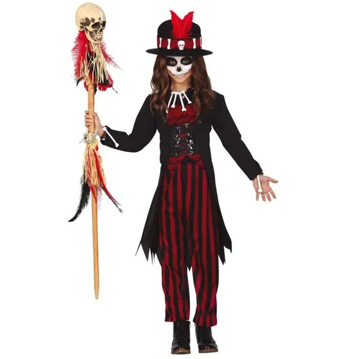 Déguisement de sorcière vaudou pour fille - Sorcellerie - Blanc - Polyester - Costume Halloween-0
